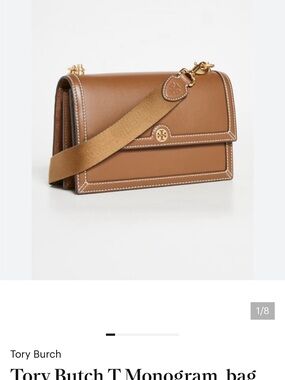 Tory Burch Cognac Leather Crossbody with Gold Hardware like new